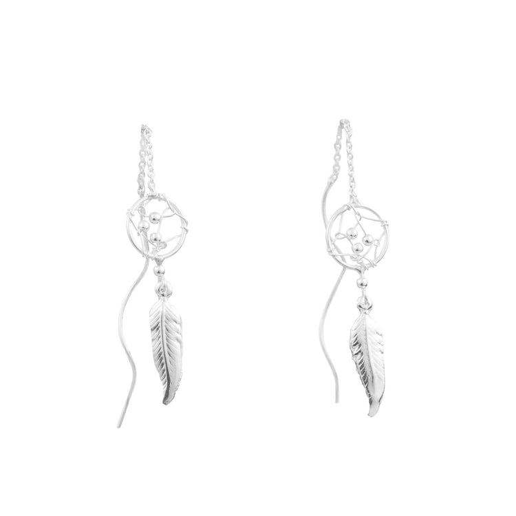 Aretes atrapasueños de plata estilo violador de plata mexicana