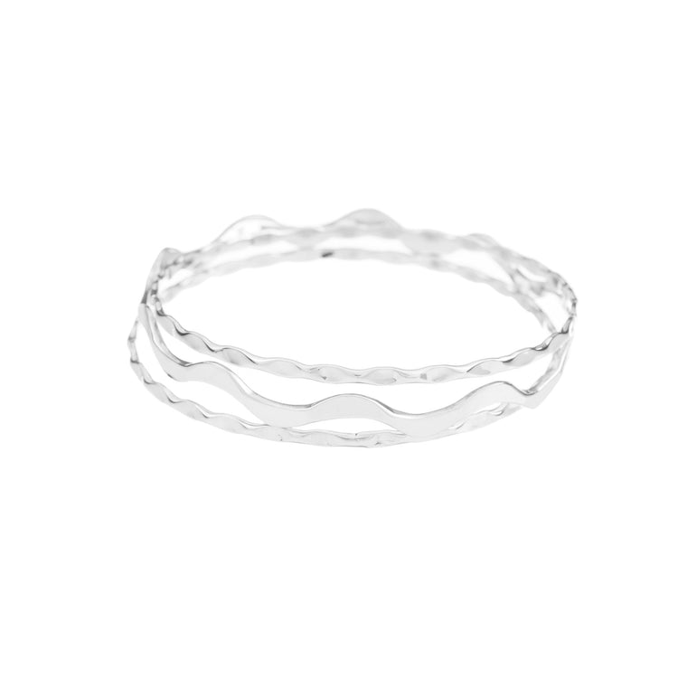 Pulsera fin de semana ondulada de plata*