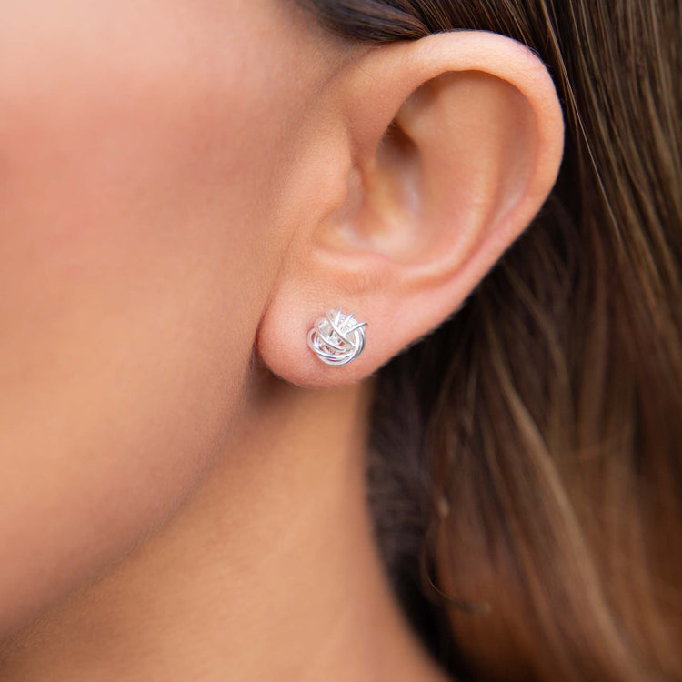 Aretes de poste Esfera de Enjambre de plata mexicana