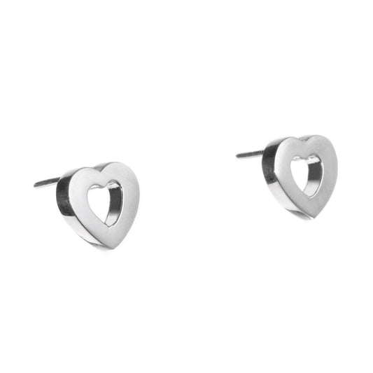 Aretes forma contorno de Corazón de Plata