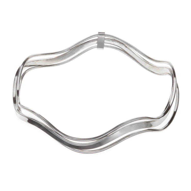 Brazalete de Plata líneas onduladas