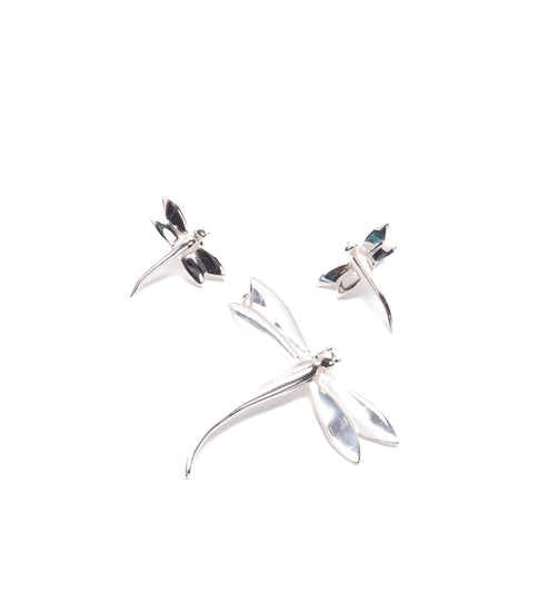 LibelulaTiffany de plata mexicana