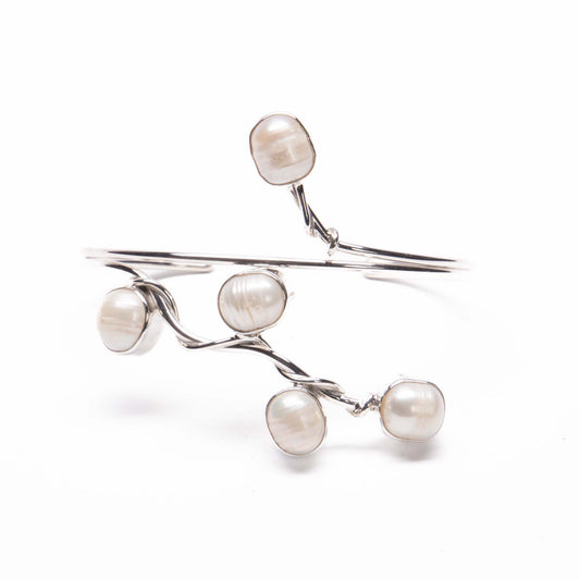 Brazalete Perlas de plata mexicana