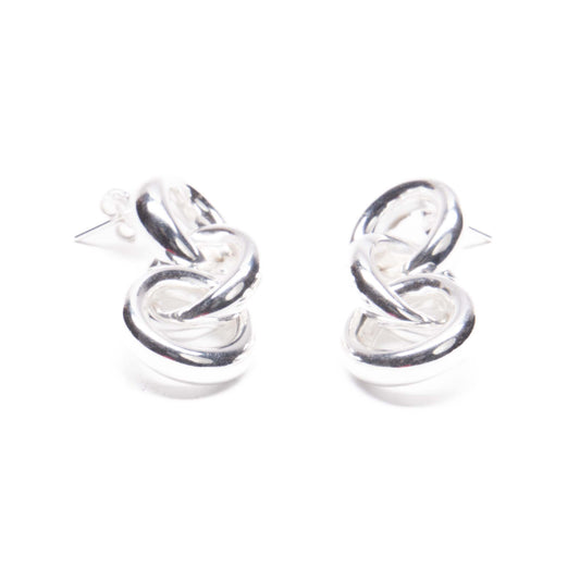 Arete tres circulos tubo de plata mexicana