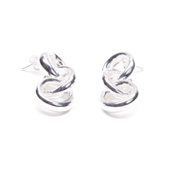 Arete tres circulos tubo de plata mexicana