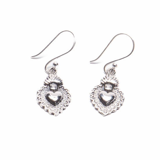 Arete corazon mexicano de plata mexicana