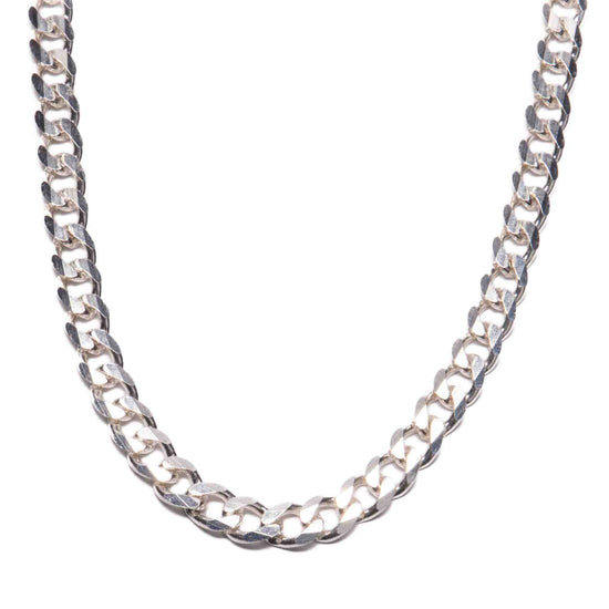 Cadena semi gruesa barbada 65 cm de plata mexicana