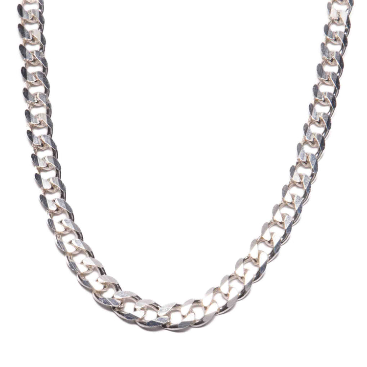 Cadena semi gruesa barbada 65 cm de plata mexicana
