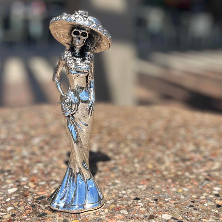 Estatuilla Catrina plata 925 esmaltada