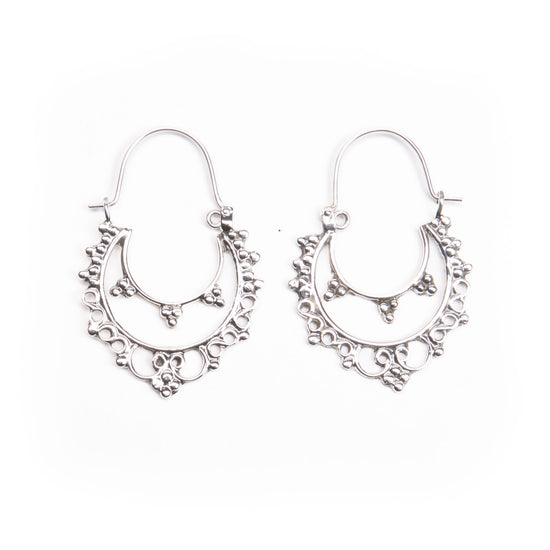 Arete vintage canasta de plata mexicana