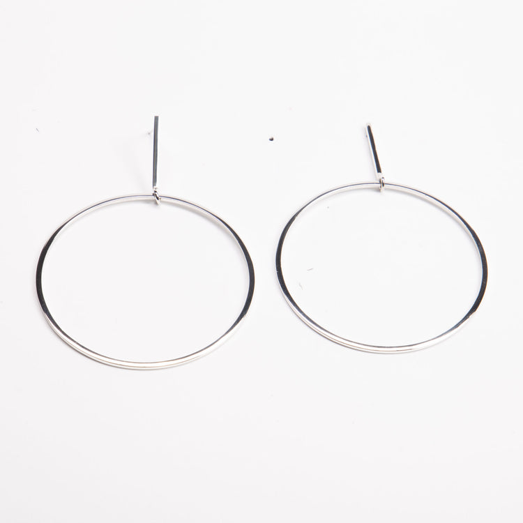 Arete Aro y palito Grande de plata mexicana