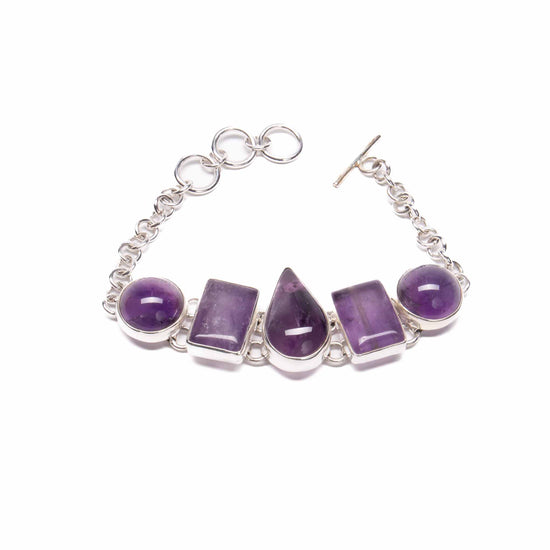 Pulsera Amatista Sencilla de plata mexicana