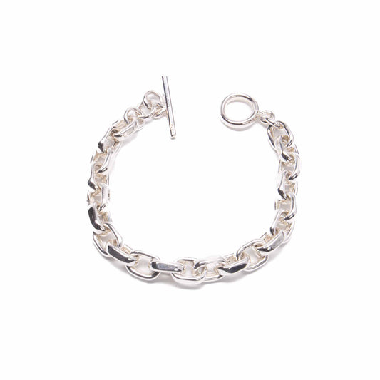 Pulsera Tubo 1 Eslavo 1 Eslavon Tipo Cadena Bicicleta de plata mexicana