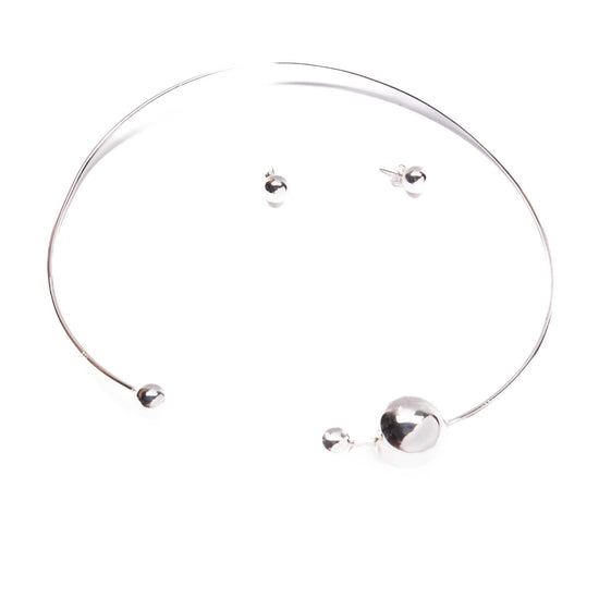 Gragantilla Abierta 3 Bolas de plata mexicana