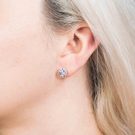 Aretes Esferas de Plata con zirconias