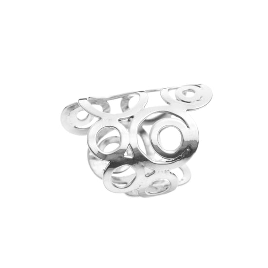 Anillo círculos con espirales de plata