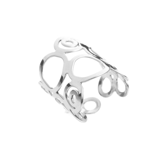 Anillo círculos con espirales de plata